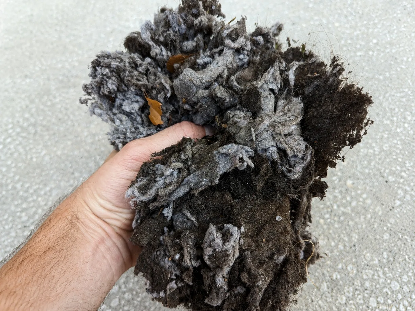 Massive Lint Clog Pulled from Dryer Vent