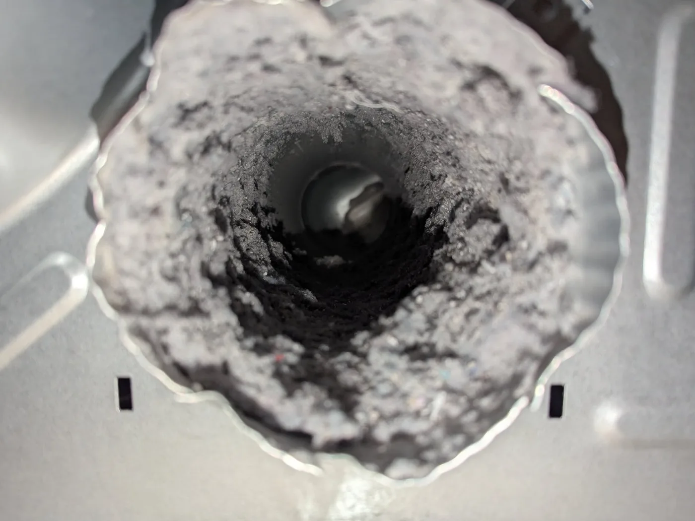 Lint Buildup at Dryer Vent Connection